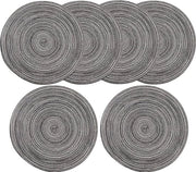 Set di 6 - 38 cm Piatti di Panno Rondi Tessuti - Resistenti al Calore Cotone - Cucina Festa Matrimonio Ristorante - Grigio