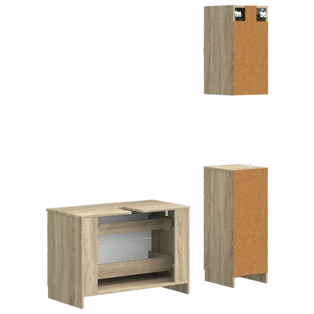 Set di armadietti da bagno in 3 pezzi UTRECHT Rovere Sonoma 3417812