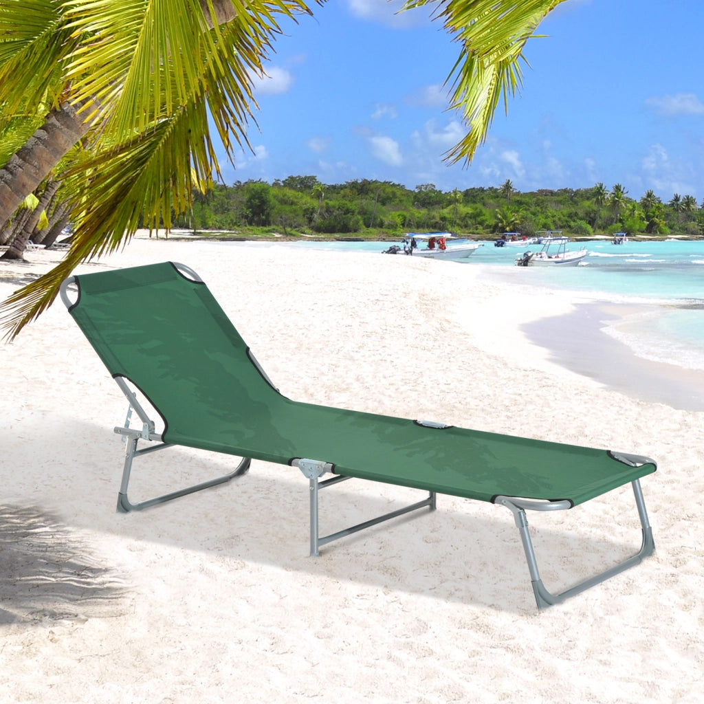 Letto da Campeggio Pieghevole con Testiera Regolabile ¨C Zephmum ¨C Verde 187x58x28 cm