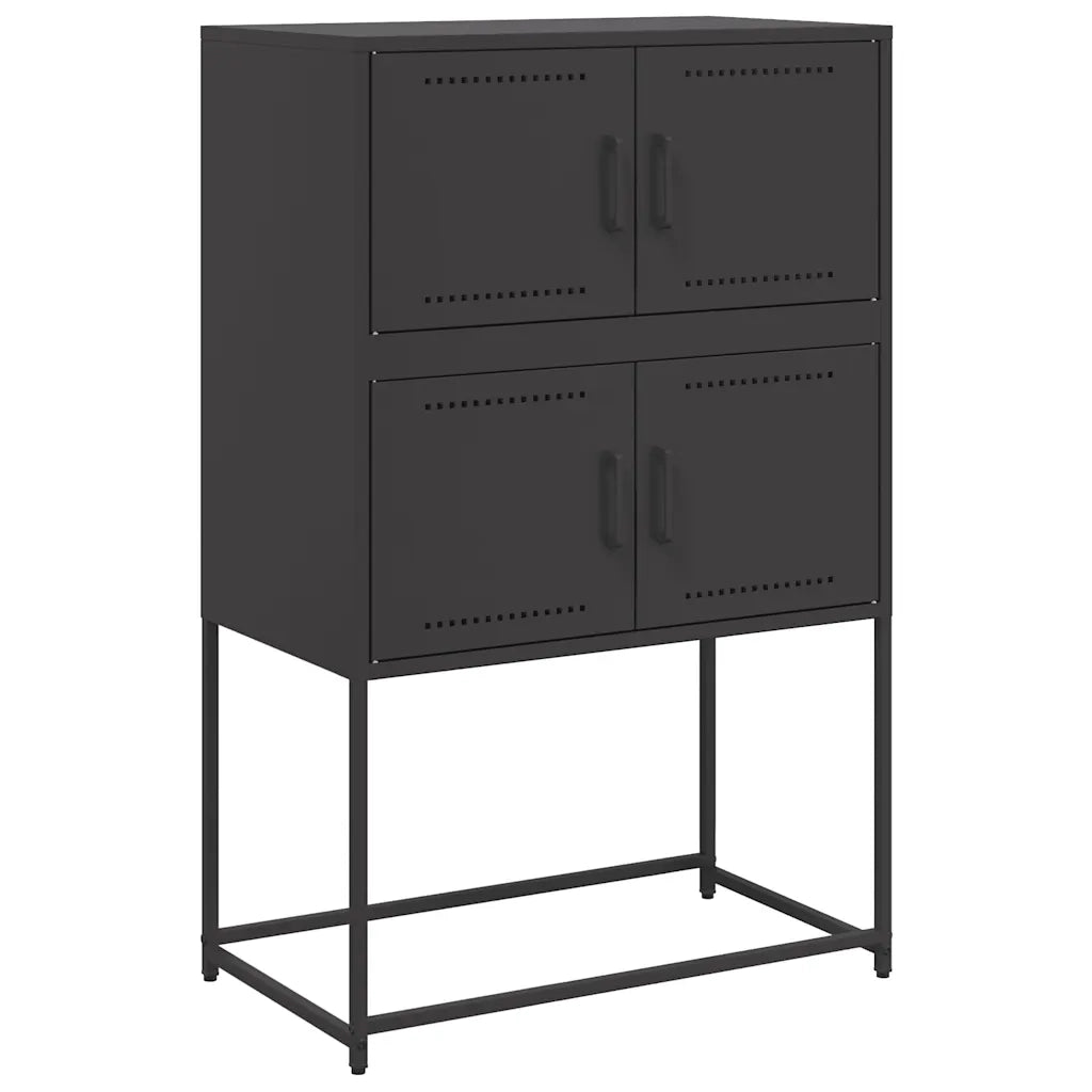 Credenza-Buffet-Armadio da cucina Nera 68,5x38,5x107 cm in Acciaio 634873