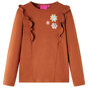 Maglietta da Bambina a Maniche Lunghe Cognac 104cod mxl 132365