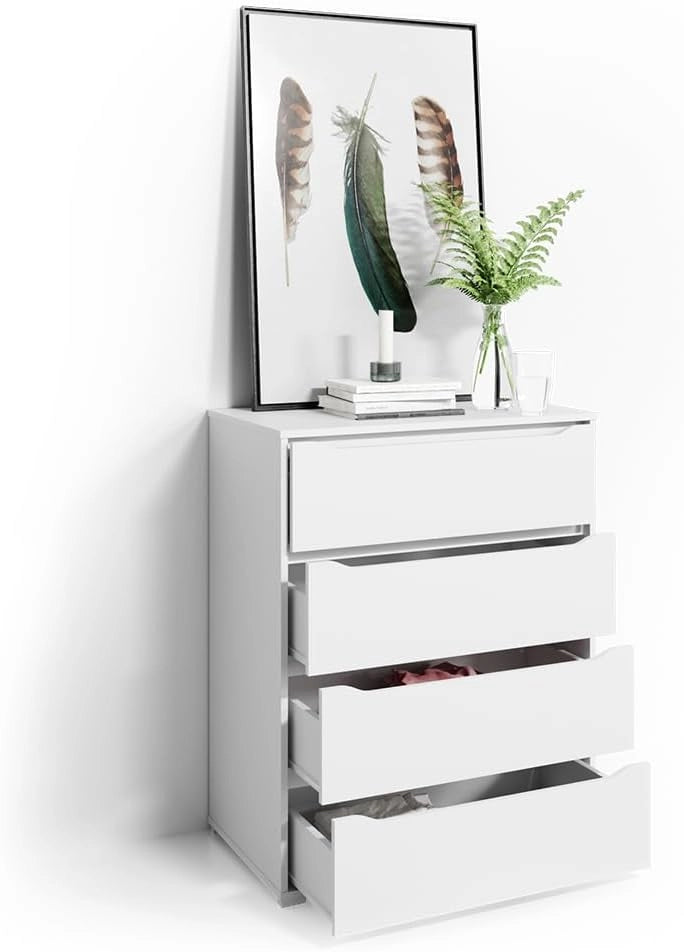 Cassettiera per camera da letto Ruben, Bianco, 48 x 101.6 cm, per riporre abiti e oggetti di uso quotidiano