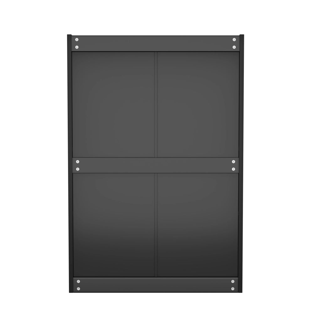Scarpiera con 3 Ante a ribalta girevoli e 2 Cassetti con Dispositivo antiribaltamento per Ingresso in Pannello truciolare 80×23.5×131 cm Bianco e Nero