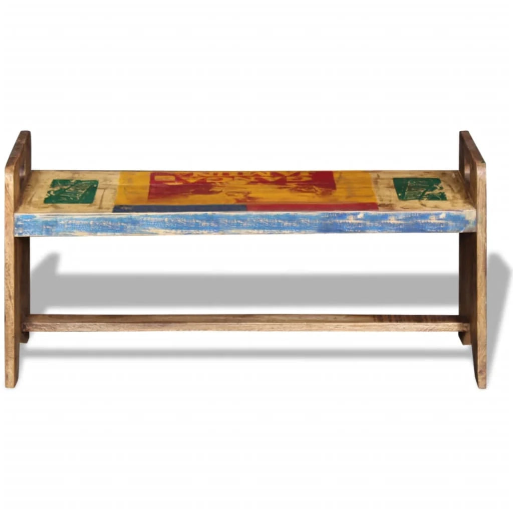 Panca in legno massello riciclato 100 x 30 x 50 cm 02_0010854
