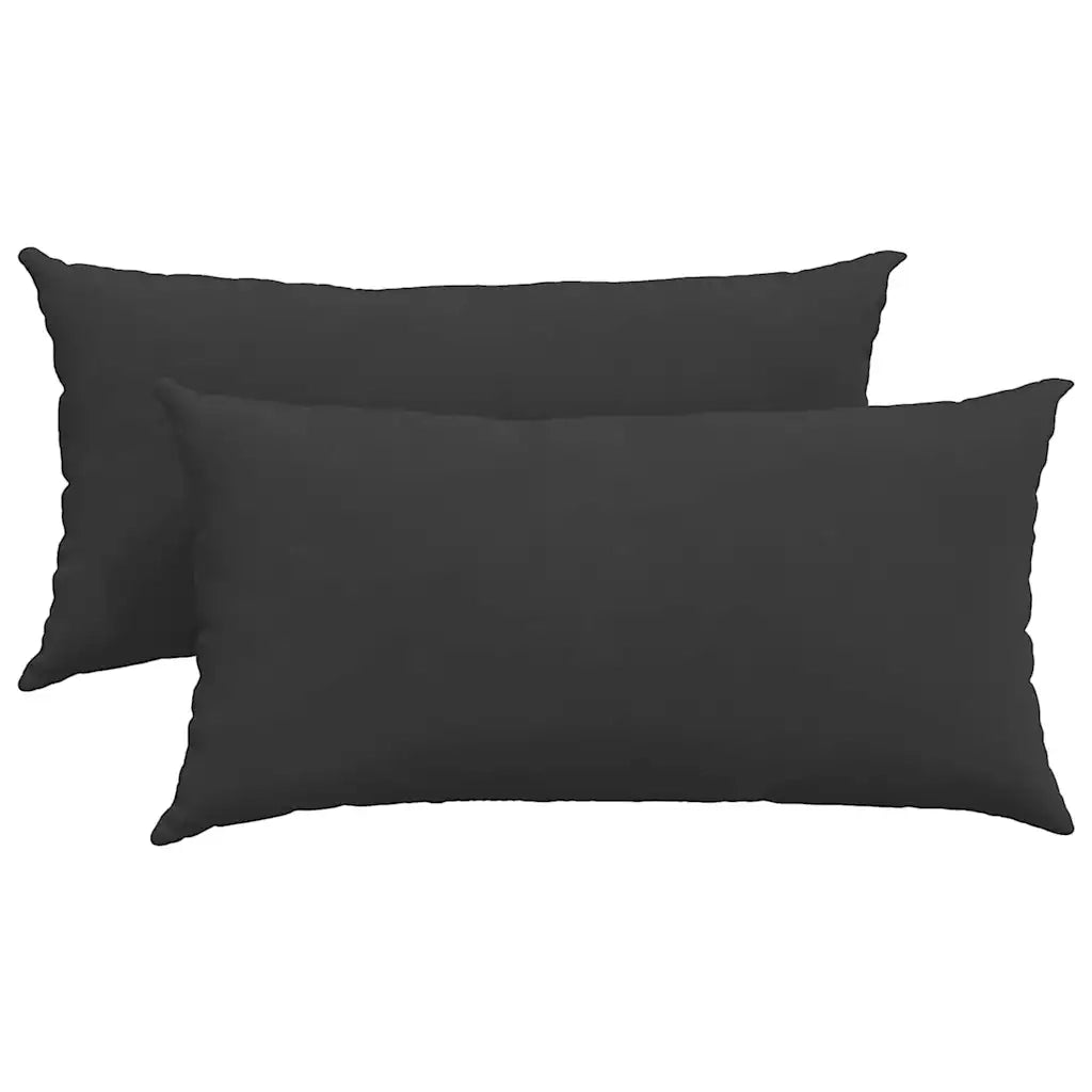Cuscini da Divano 2 pz | Cuscini per sedie Nero 80 x 40 cm Tessuto