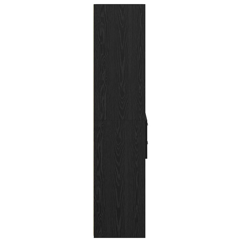 Credenza-Buffet-Armadio da cucina Rovere Nero 45 x 42,5 x 185 cm Legno multistrato