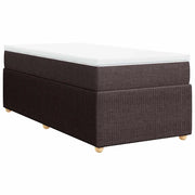 Letto singolo | Letto per adulti | Giroletto a Molle con Materasso Marrone Scuro 80x200 cm Tessuto