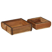 Vassoio 2 pcs Marrone 29 x 31 x 10 cm Legno Recuperato Massello 4019614