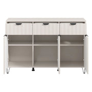 Madia Paglieta, Credenza 3 Ripiani, 138x40x90.5h cm Bianco Crema