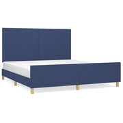 Letto matrimoniale | Letto per adulti | Giroletto senza Materasso Blu 180x200 cm in Tessuto