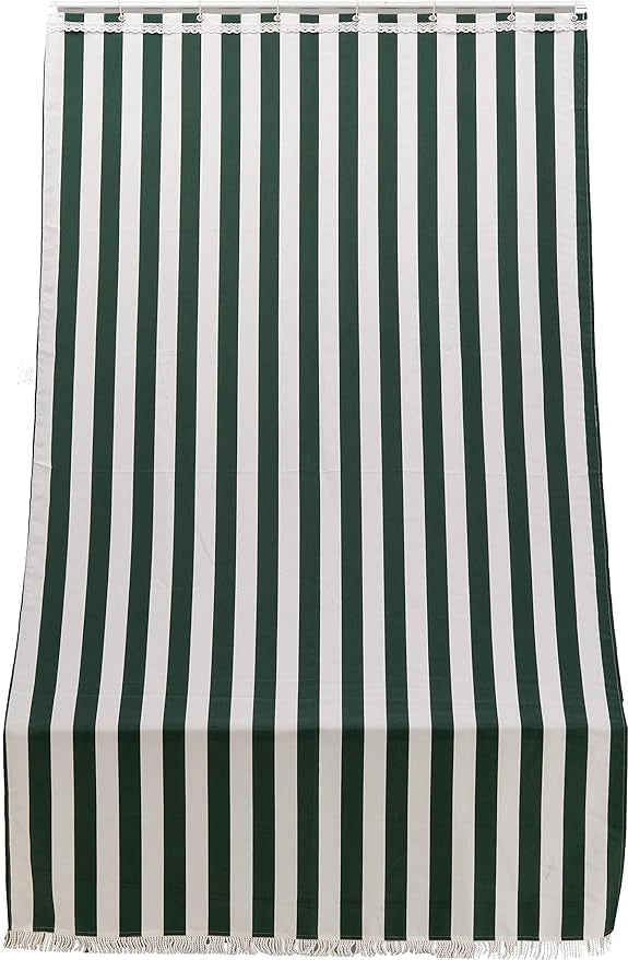 Tenda da sole per porta con anelli 250x140 cm riga verde T1372910/D