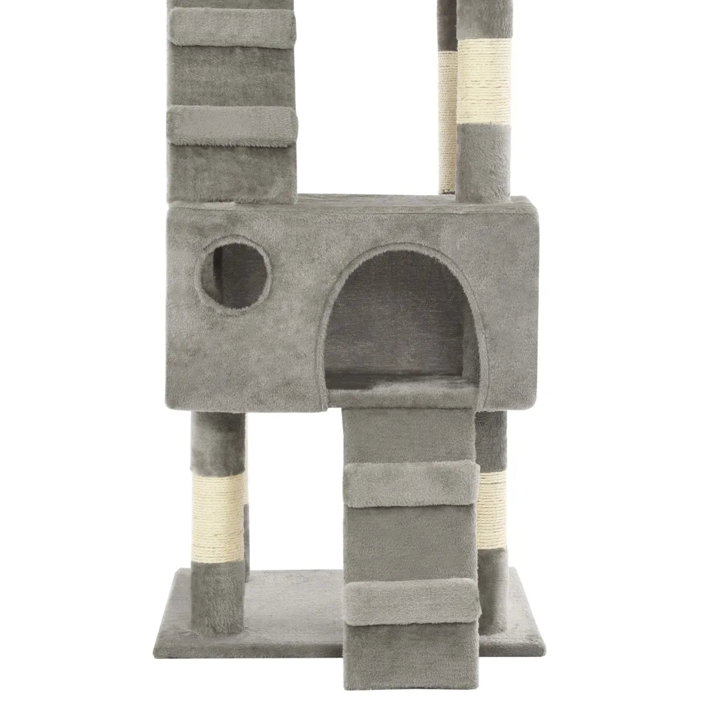 Albero per Gatti con Tiragraffi in Sisal 170 cm Grigio CFW7824444