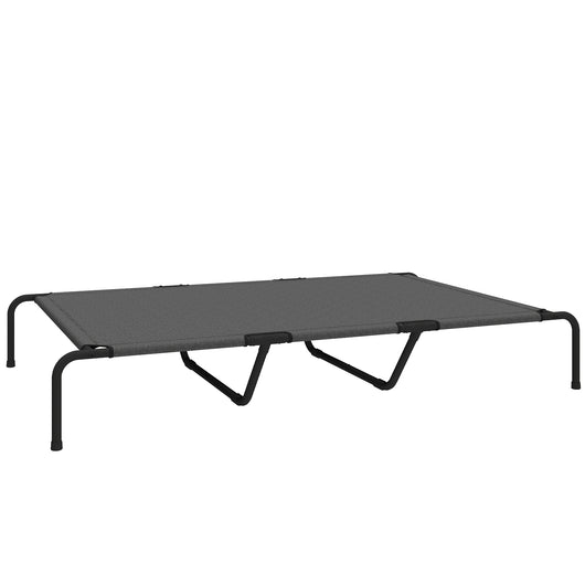 Lettino Brandina per Cani Grandi 152x94x23 cm Rialzato da Esterno in Acciaio e Rete Traspirante Grigio