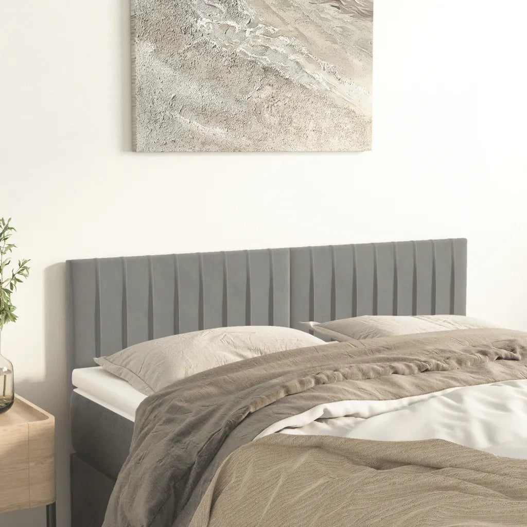 Testiera | Testata Grigio Chiaro 144x5x78/88 cm in Velluto