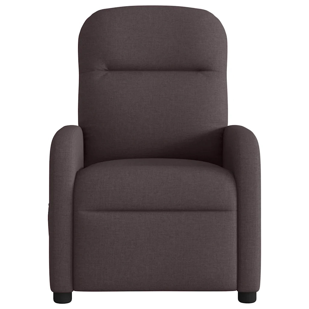 Divano Sedia-Poltrona Massaggio Reclinabile Elettrica Marrone Scuro Tessuto 478944
