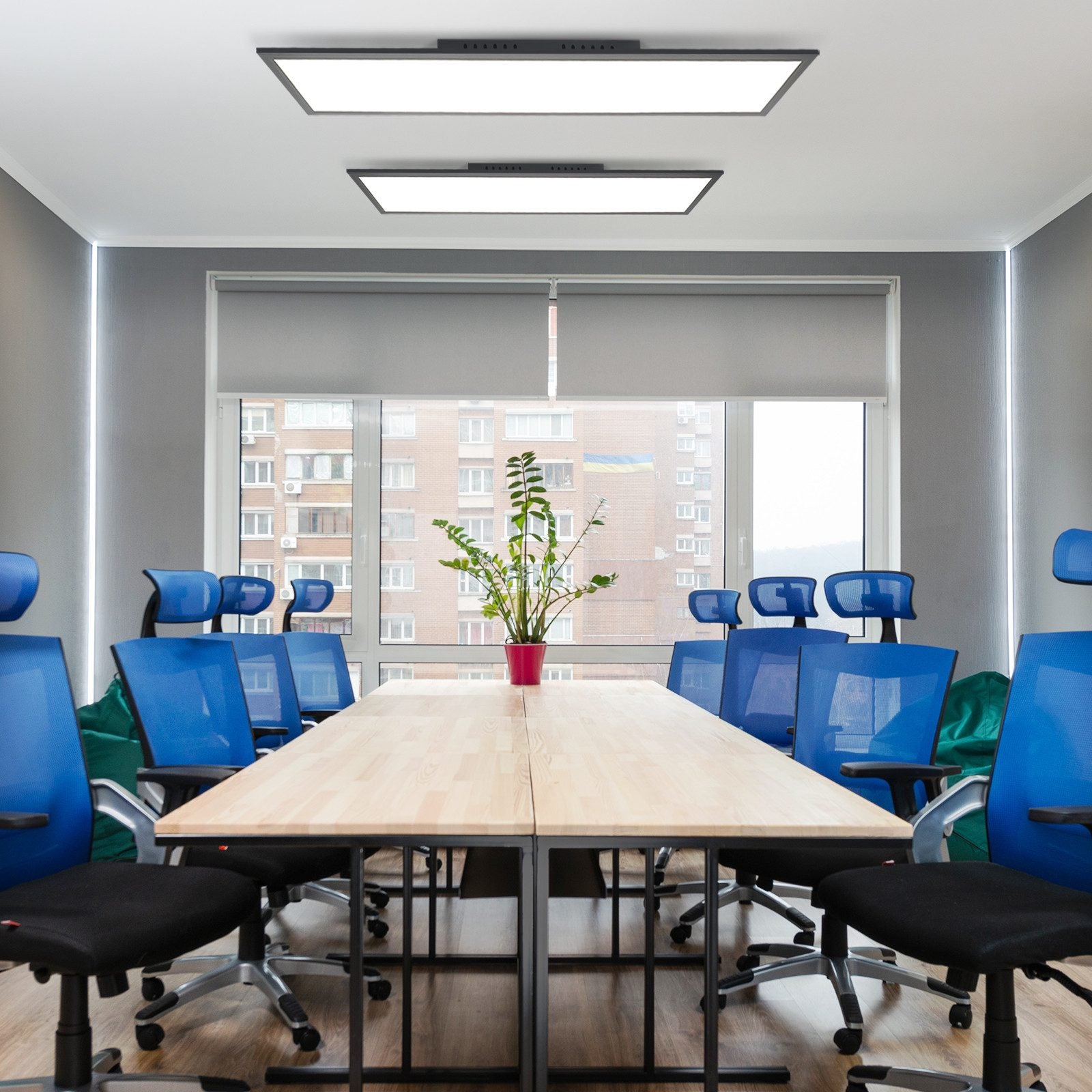 ZMH Lampada da soffitto plafoniera LED nera dimmerabile telecomando per soggiorno ufficio