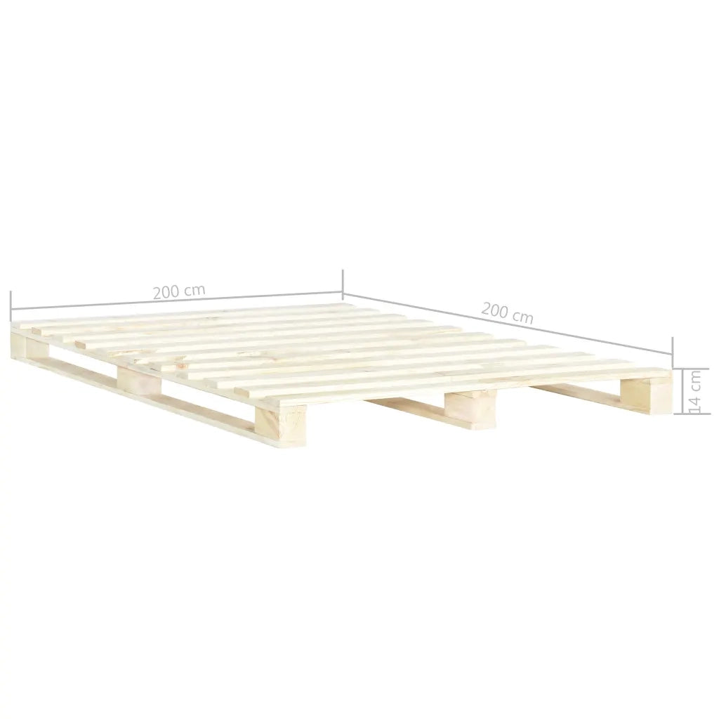 Giroletto in Pallet-Struttura Letto di Legno Massello di Pino 200x200 cm 732822