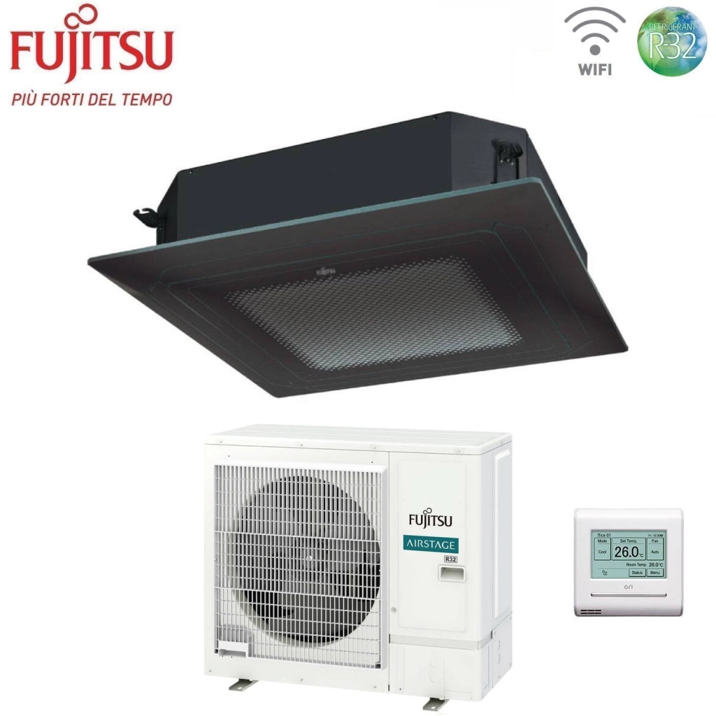 Condizionatore a Cassetta Fujitsu KR Eco Circular Flow Black 30000 Btu AUXG30KRLB R-32 Wi-Fi Optional con Griglia e Filocomando