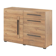 Buffet design 120cm. Collezione BREDA con una porta e tre cassetti. Colore rovere.