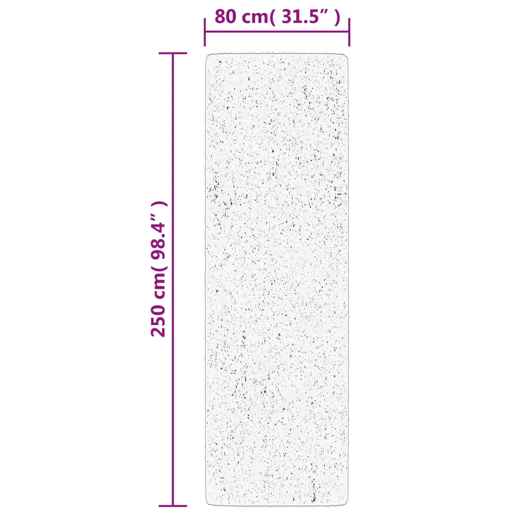 Tappeto Shaggy PAMPLONA a Pelo Lungo Moderno Grigio 80x250 cm
