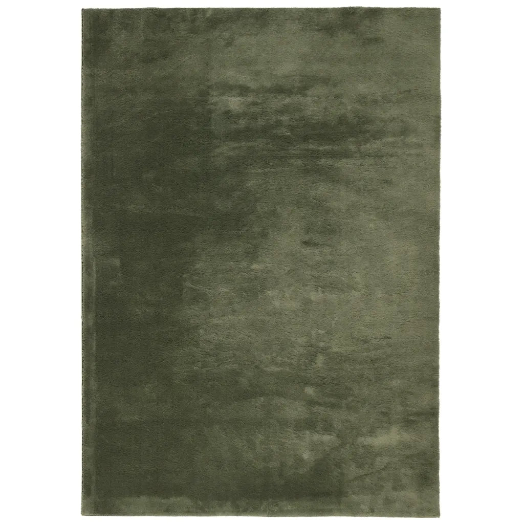 Tappeto Pelo Corto HUARTE Morbido Lavabile Verde Bosco 375098