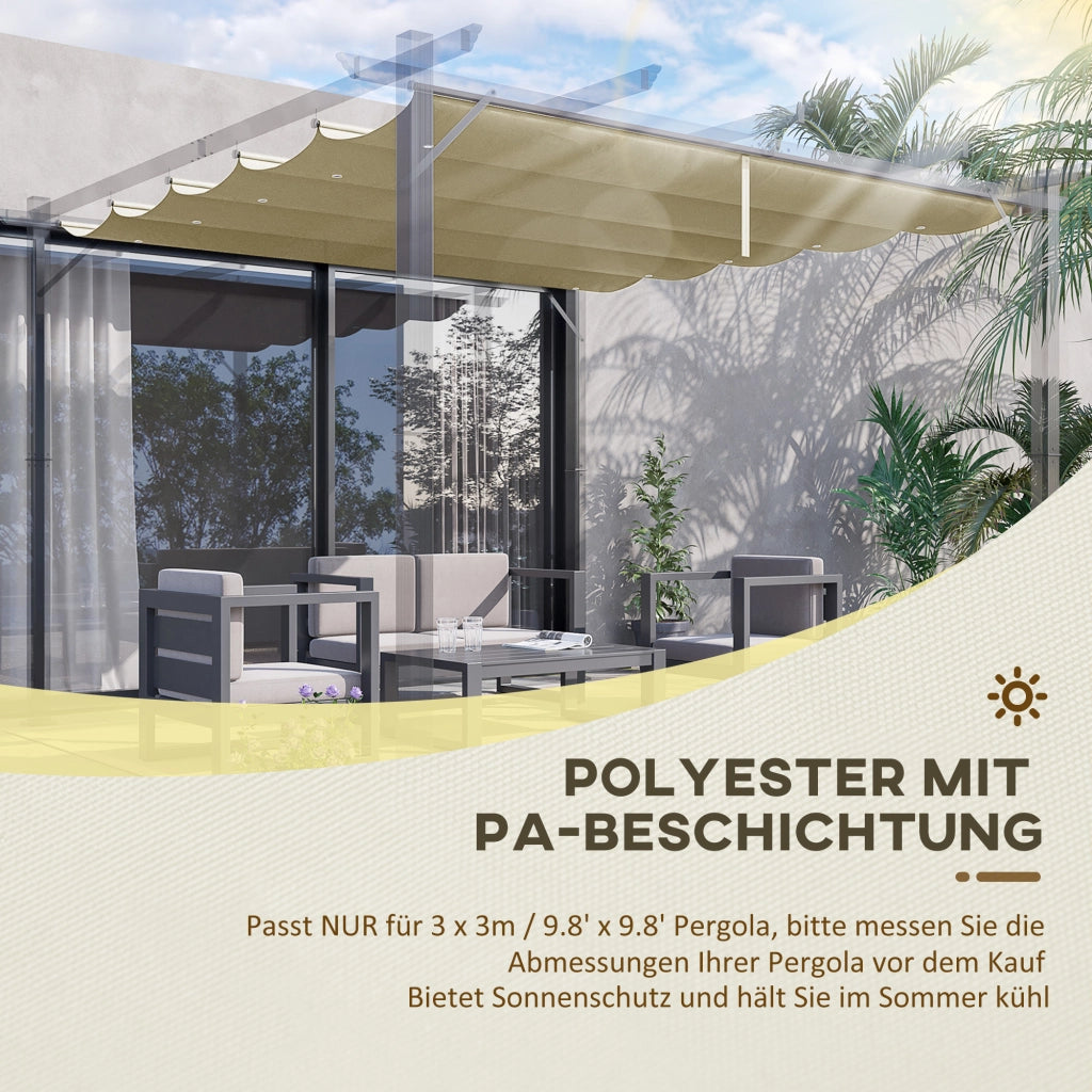 TELO di Ricambio per Gazebo 250x255 cm Poliestere Beige