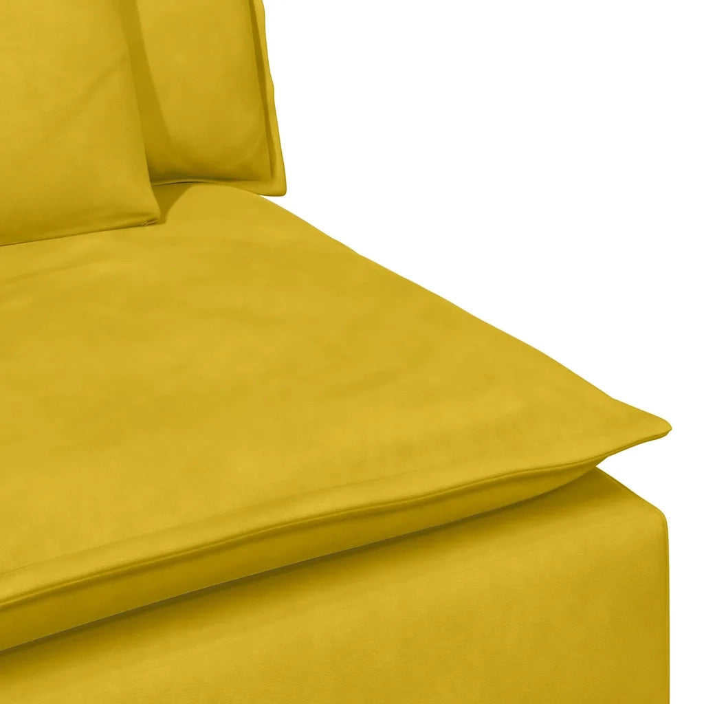 Modulo Centrale Divano Modulare con Cuscini Giallo 100 cm 4104435