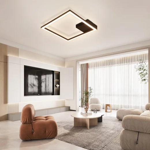 ZMH Lampada da soffitto plafoniera LED quadrata nera 3000K moderna per soggiorno corridoio cucina