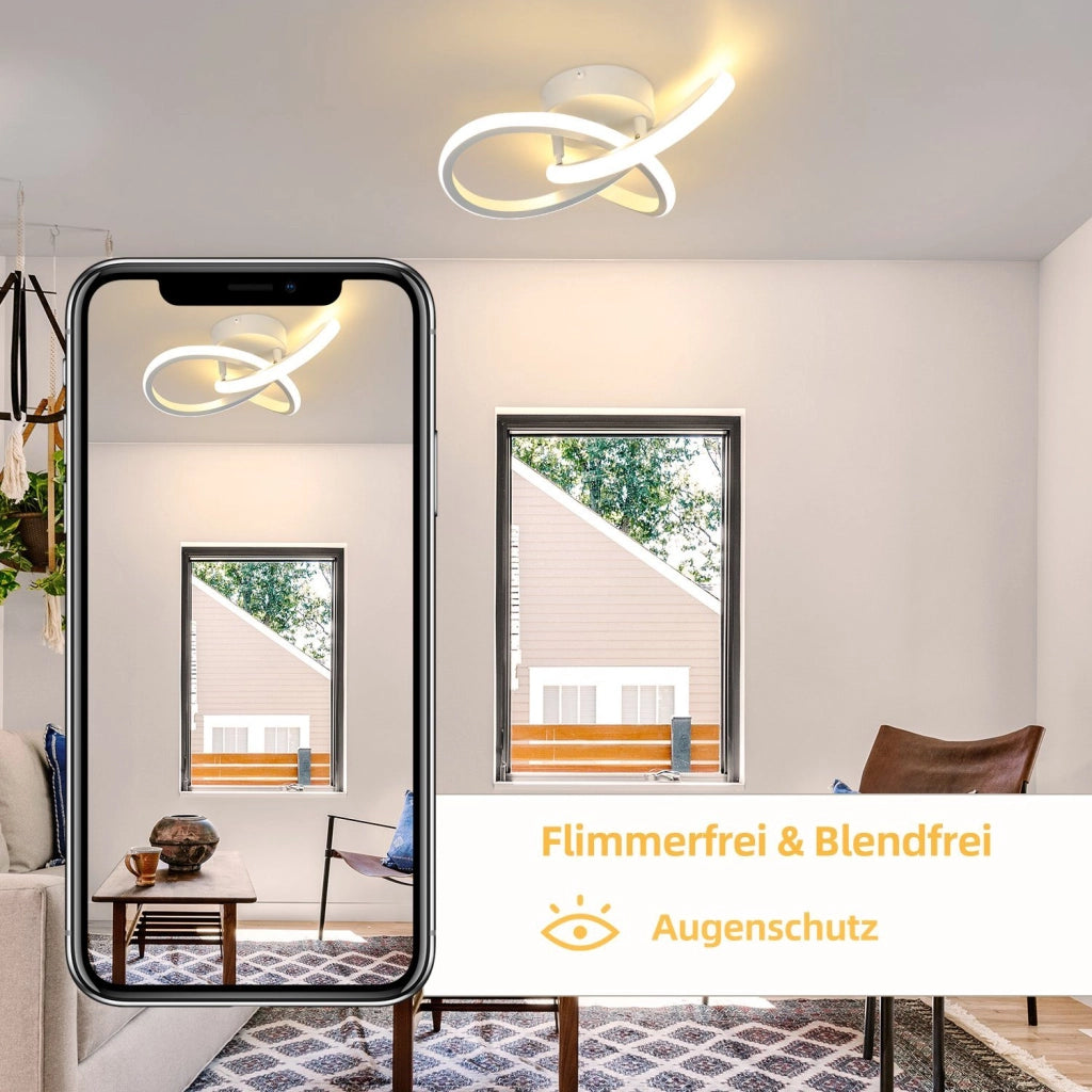 ZMH Lampada da soffitto plafoniera LED bianca design moderno 25 cm per soggiorno camera letto