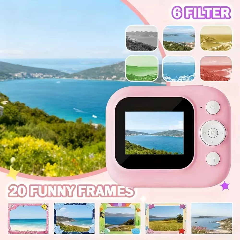 Trade Shop - Fotocamera Portatile A Stampa Istantanea Per Bambini Con Schermo Led Zoom Digitale 6x -