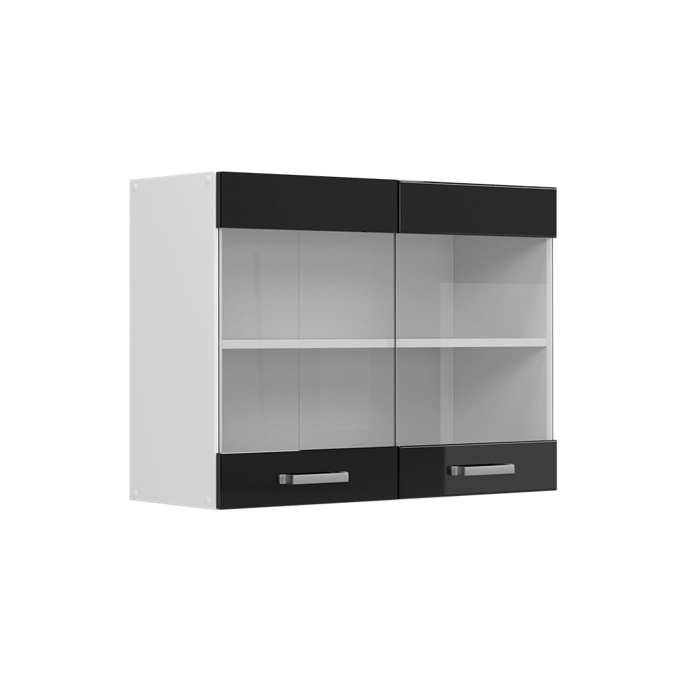 Vicco Frontale cucina Nero lucido 79.2 x 59 cm frontale del mobile per pensile con vetro