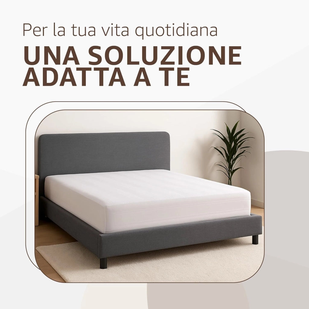 Coprimaterasso Matrimoniale in Cotone 160x190x25 cm con Angoli Elasticizzati - Traspirante e Anallergico