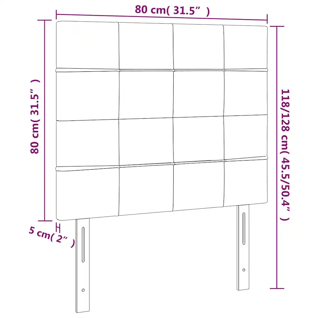 Testiera 2 pz Verde Scuro 80x5x78/88 cm in Velluto