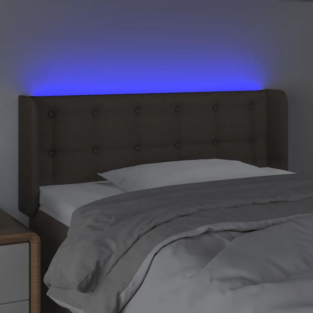 Testiera a LED Tortora 83x16x78/88 cm in Tessuto 3123648