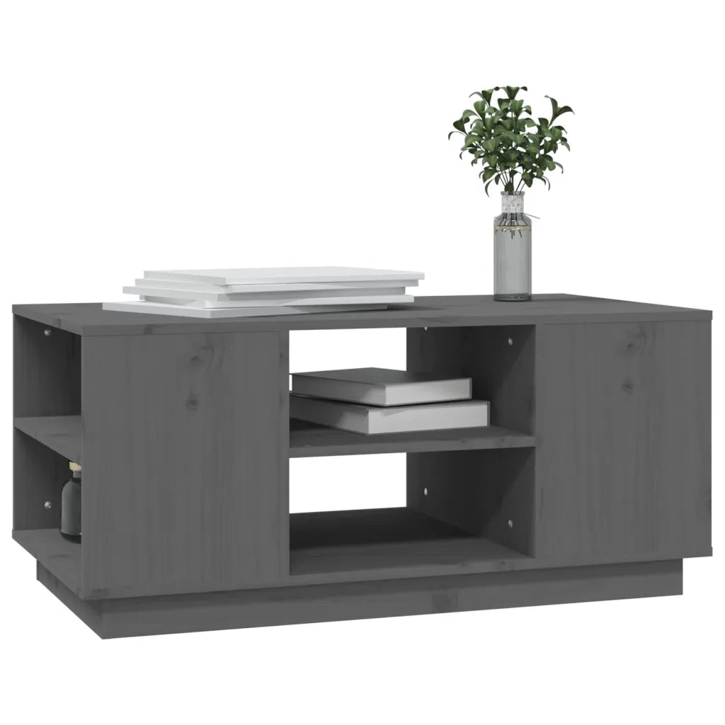 Tavolino da Salotto Grigio 90x49x40,5 cm Legno Massello di Pino 814401