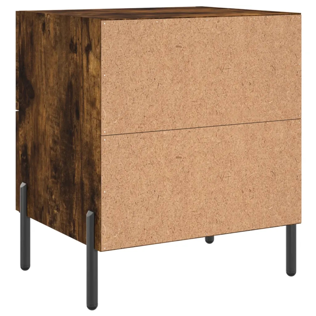 Comodini 2 pz-Set di 2 Tavolino da notte Rovere Fumo 40x35x47,5 cm in Legno Multistrato 579899