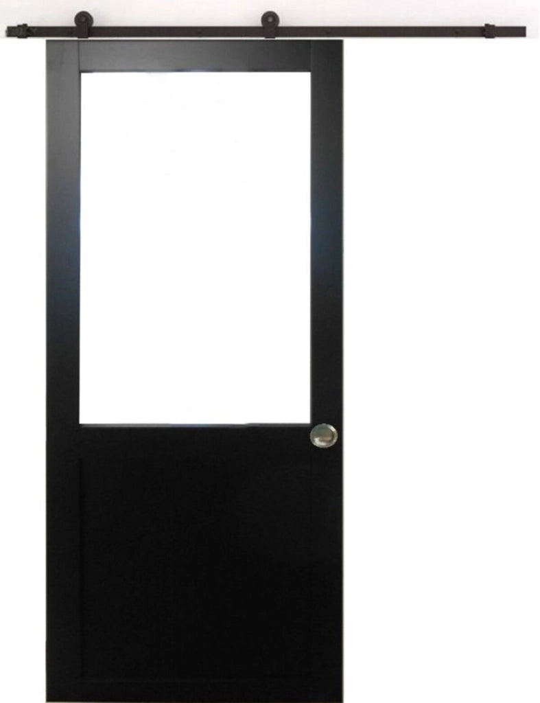 Porta Scorrevole Officina Nera H204 x L93 senza Montante + Guida a rulli e 2 Gusci