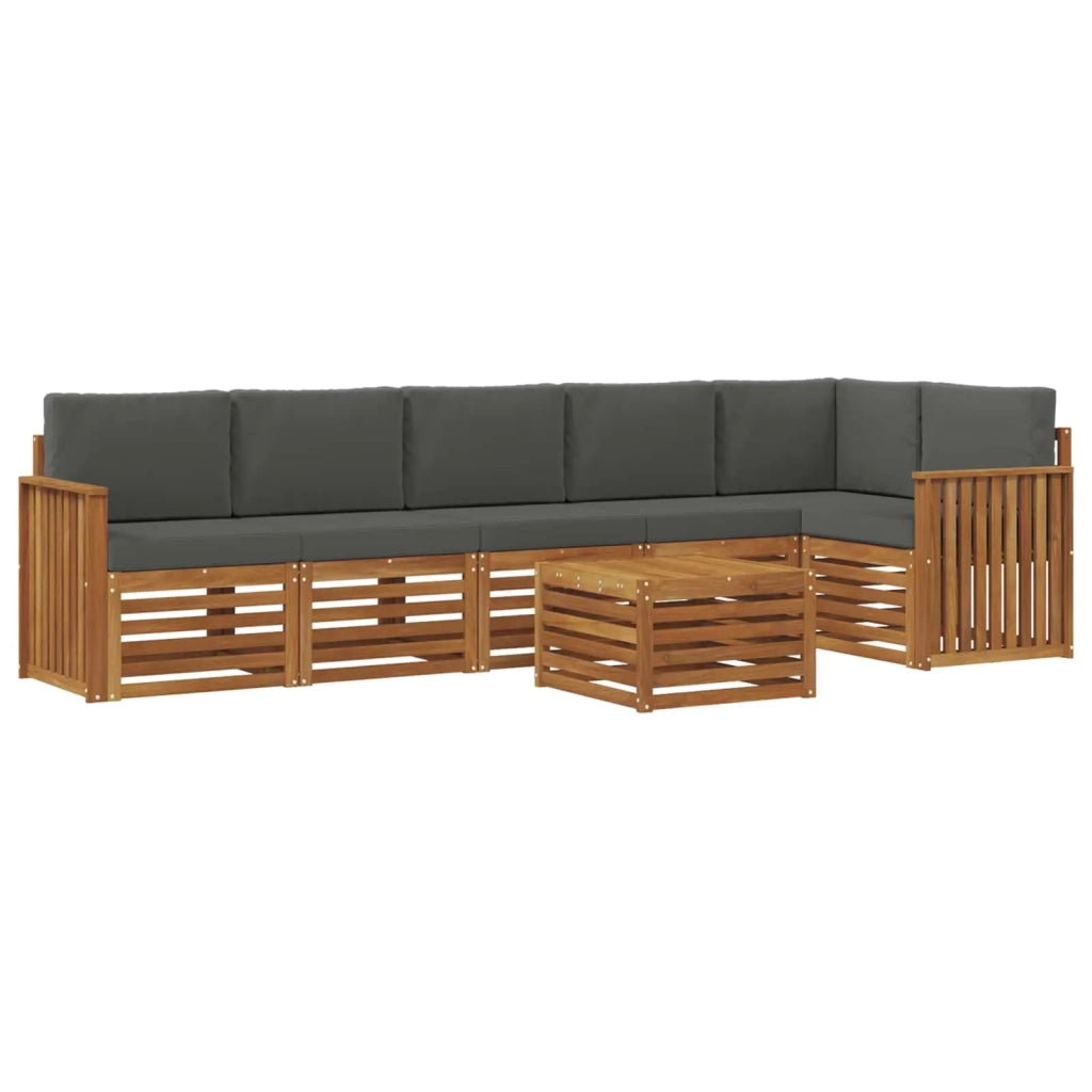 Set divano sezionale con cuscino 7 pcs Naturale e Antracite 3374927