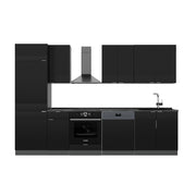 Cucina componibile Fame-Line Nero rigato/Antracite 300 cm, PL Antracite Vicco