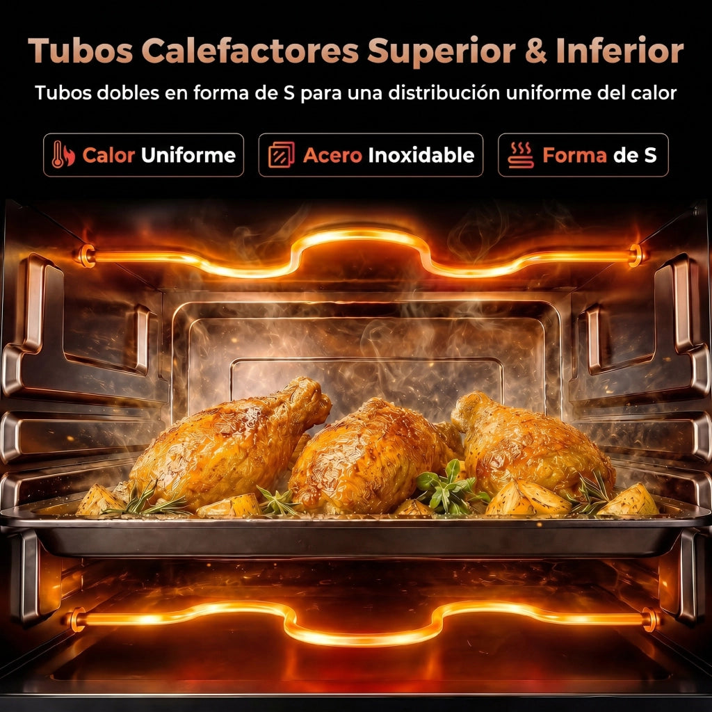 Mini Forno Elettrico da Tavolo 9L ¨C Xylo ¨C 750W Temperatura Regolabile Timer 35x24,6x20cm Bianco Crema
