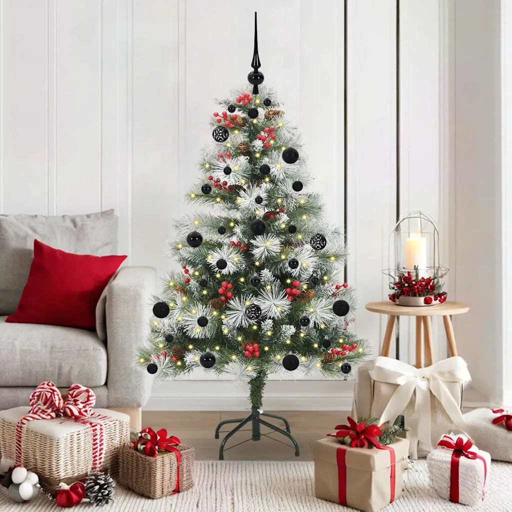 Albero di Natale | Decorazioni natalizie artificiale Verde e bianco 150 cm