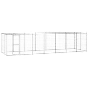 Recinto per animali da esterno per cani in acciaio zincato con tetto 16,94 m² 02_0000436