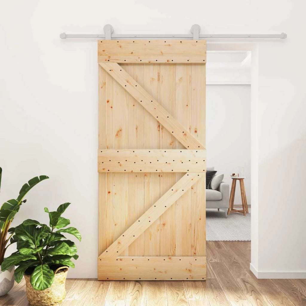 Porta scorrevole Naturale e Bianco 95 x 210 cm