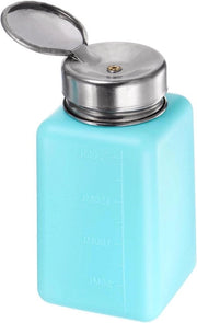 Dispensatore di diluente 200 ml (6,7 oz) con pompa a compressione e chiusura ermetica - Coperchio in acciaio inossidabile per pulente acetonico - Blu - Rimosso -