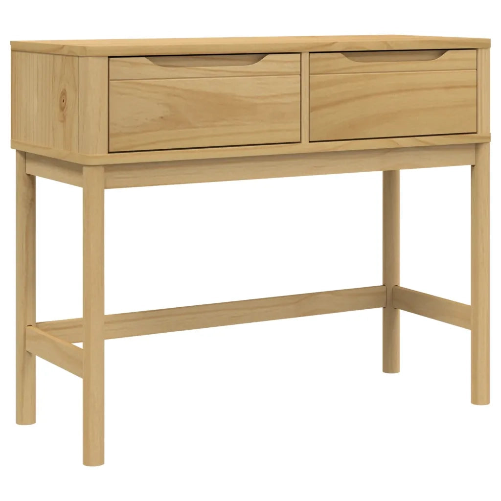 Tavolo Consolle | Tavolo d'Ingresso FLORO 89,5x36,5x73 cm Marrone Cera Legno Pino