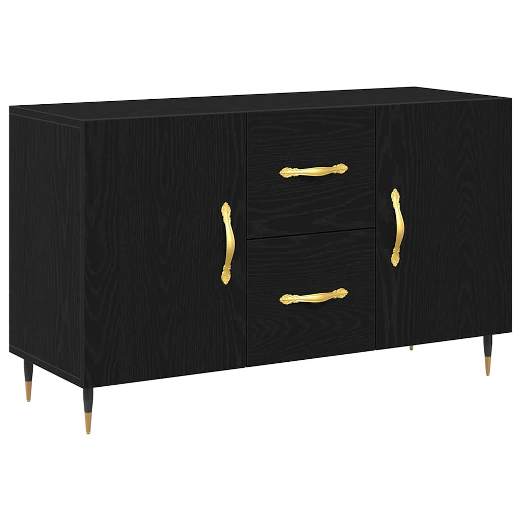 Credenza Rovere Nero 100 x 36 x 60 cm Legno multistrato 862956