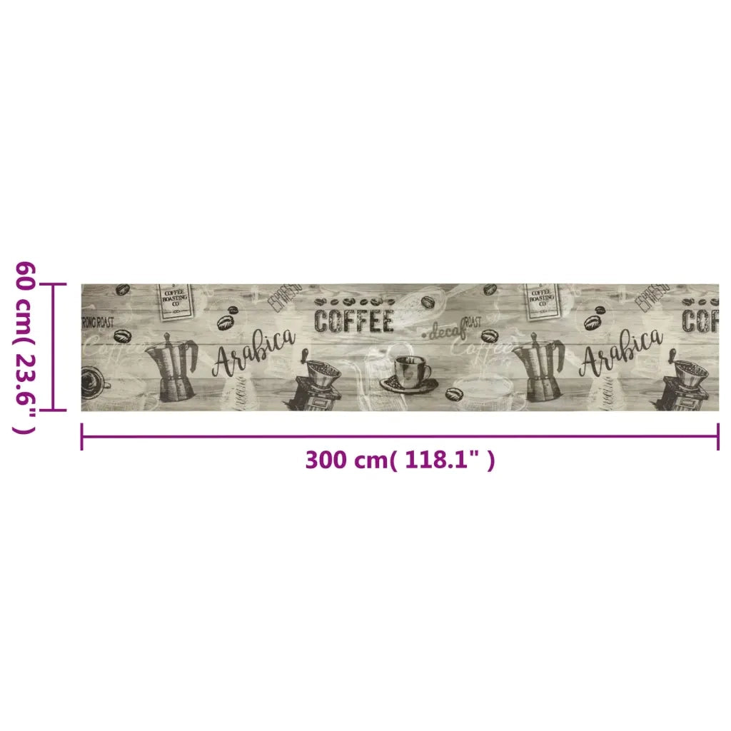 Tappeto da Cucina Lavabile Grigio CaffÃ¨ 60x300 cm in Velluto