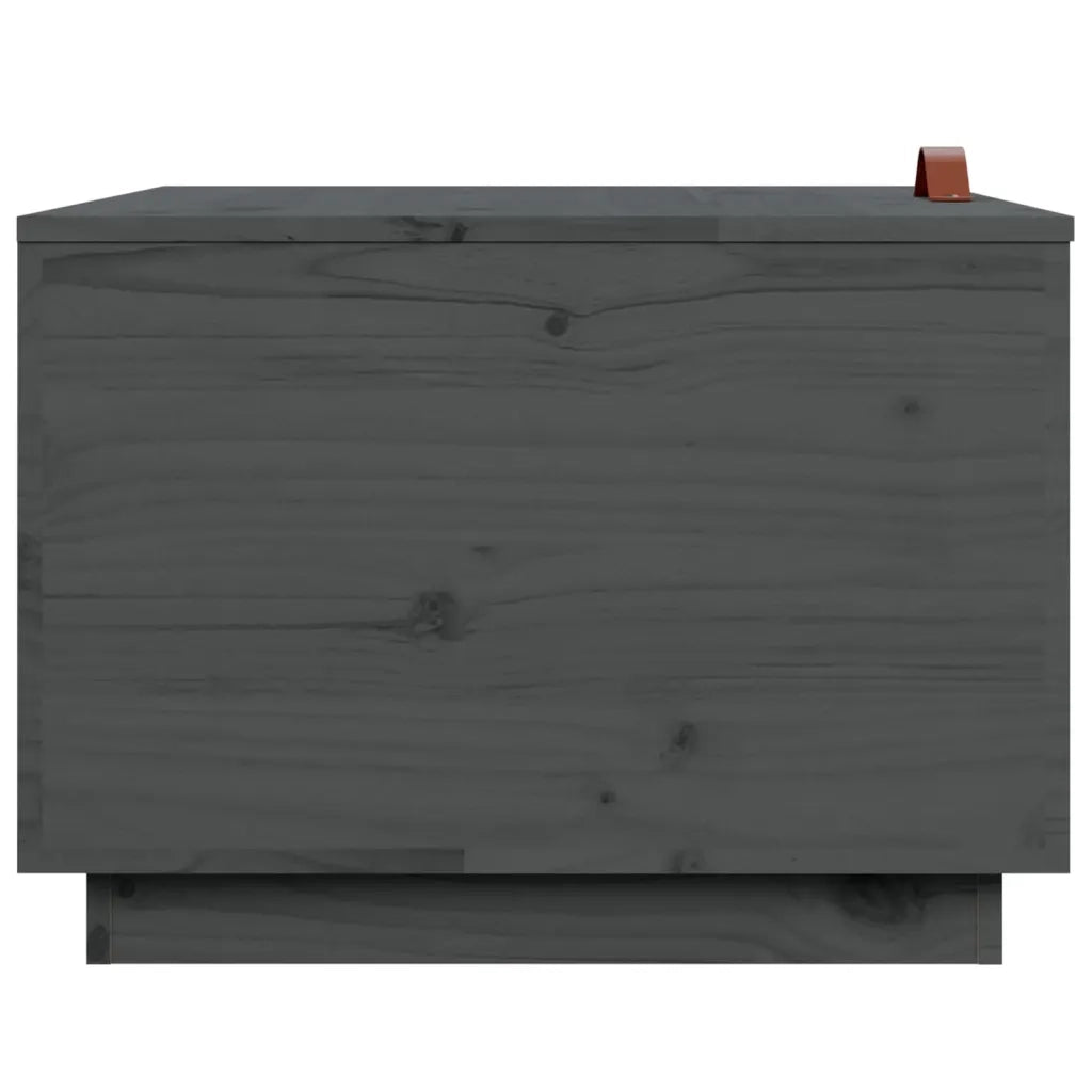 Contenitori Portaoggetti Coperchi 3pz Grigi Legno Massello Pino 818247