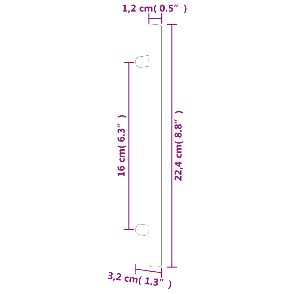 Maniglie per Mobili 20 pz Nere 160 mm in Acciaio Inox 3203606