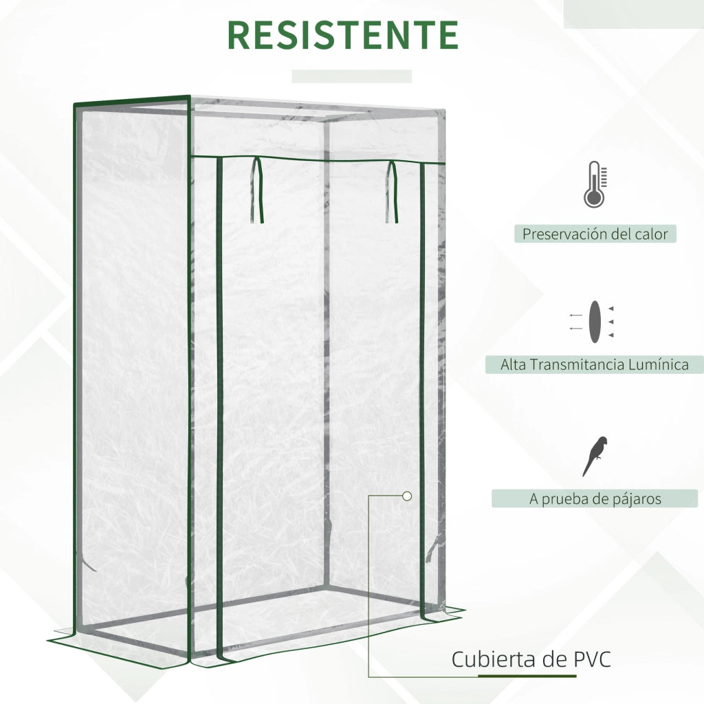 Serra da giardino con porta a rullo e struttura in acciaio ¨C zephmum ¨C 100x50x150 cm trasparente